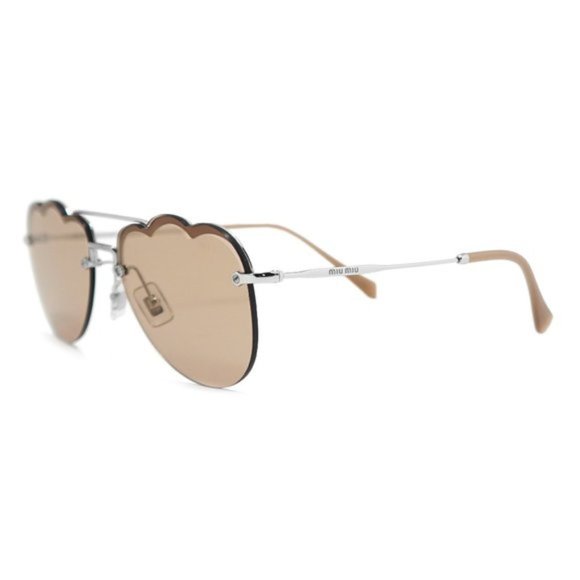 Miu Miu Light Brown Aviator Sunglasses - Picture 2 of 5